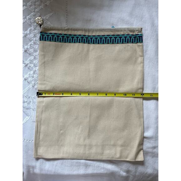 Tory Burch Shoe Dust Bag Natural Beige Cinch Drawstring Close Storage 12 x 15 - Picture 3 of 6